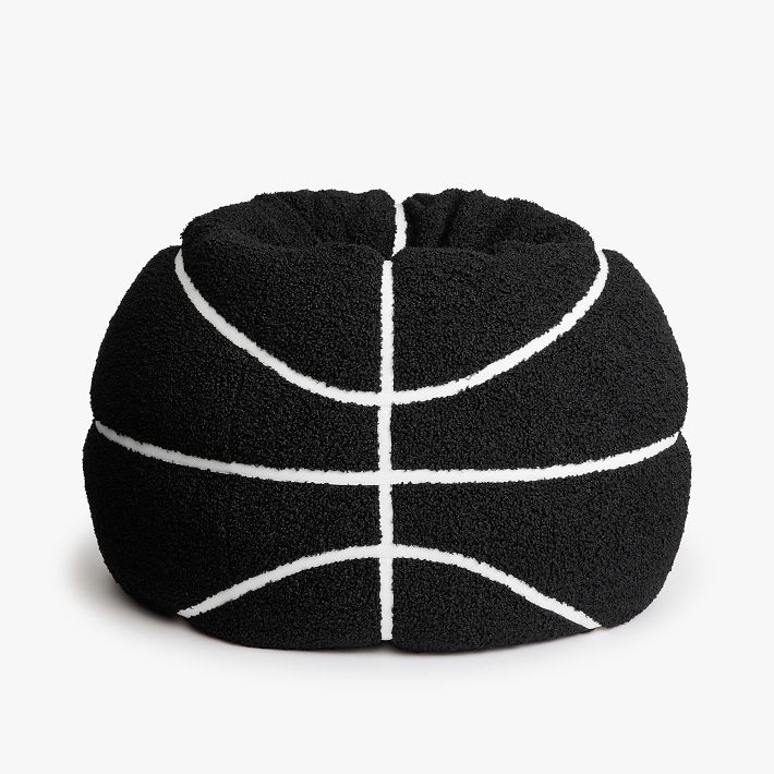 Basketball Sherpa Black Bean Bag Chair Slipcover Only