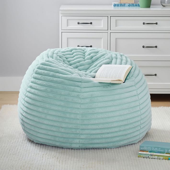 Channel Cloud Icy Aqua Bean Bag Chair