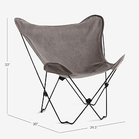 Enzyme Washed Canvas Gray Butterfly Chair