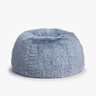 Feathery Faux Fur Chambray Bean Bag Chair