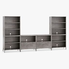 Locker 2-Drawer &amp; Cubby Tower Media Set (120&quot;)