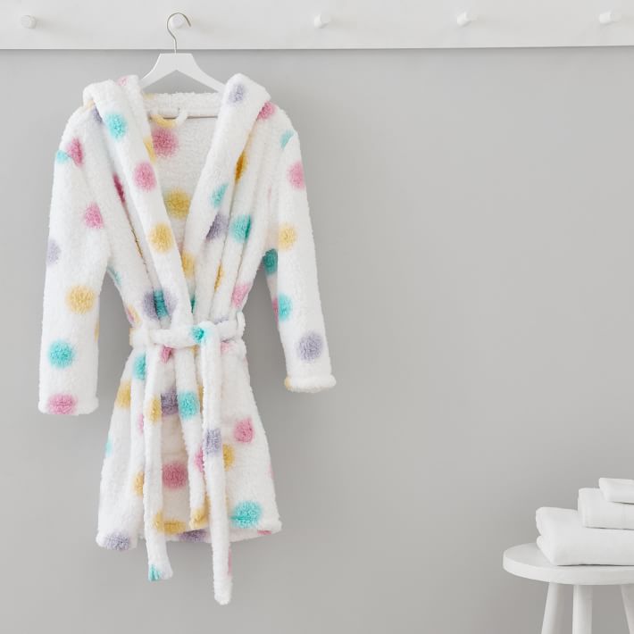 Rainbow Dot Cozy Sherpa Robe