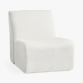 Chunky Boucle Ivory Laid Back Lounge Chair