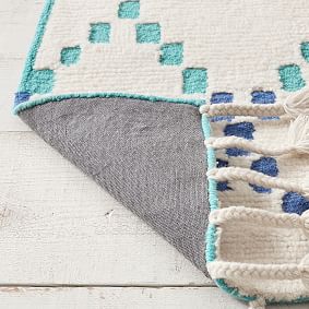 Tonal Lattice Wool Rug - Cool Multi