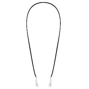 Black Suede Face Mask Lanyard