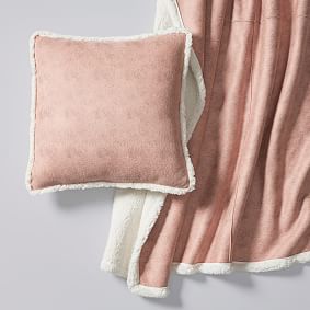 Faux Suede Throw &amp; Pillow Cover Set