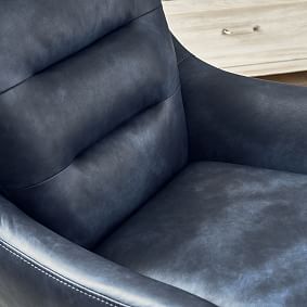 Faux Leather Navy Lennon Lounge Chair