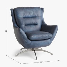 Faux Leather Navy Lennon Lounge Chair