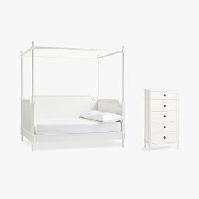 Colette Canopy Daybed &amp; 5-Drawer Dresser Set