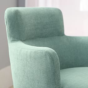 Distressed Velvet Aqua Lex Modern Lounge Chair