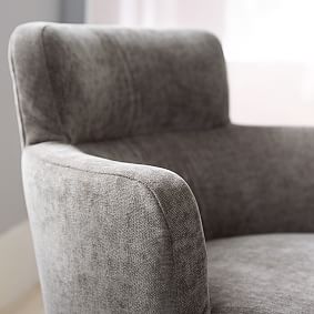 Distressed Velvet Metal Lex Modern Lounge Chair