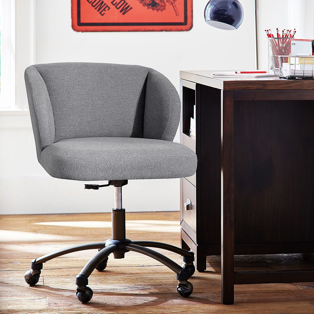 Highlands Gray Wingback Desk Chair