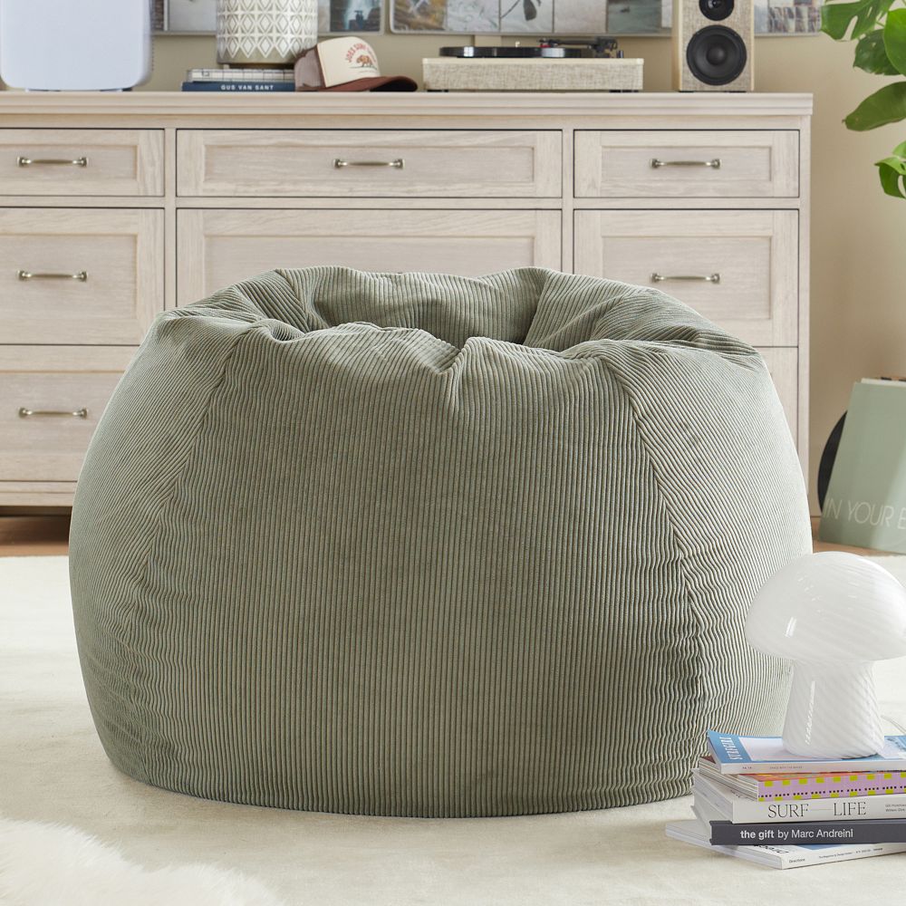 Corduroy Dusty Olive Bean Bag Chair
