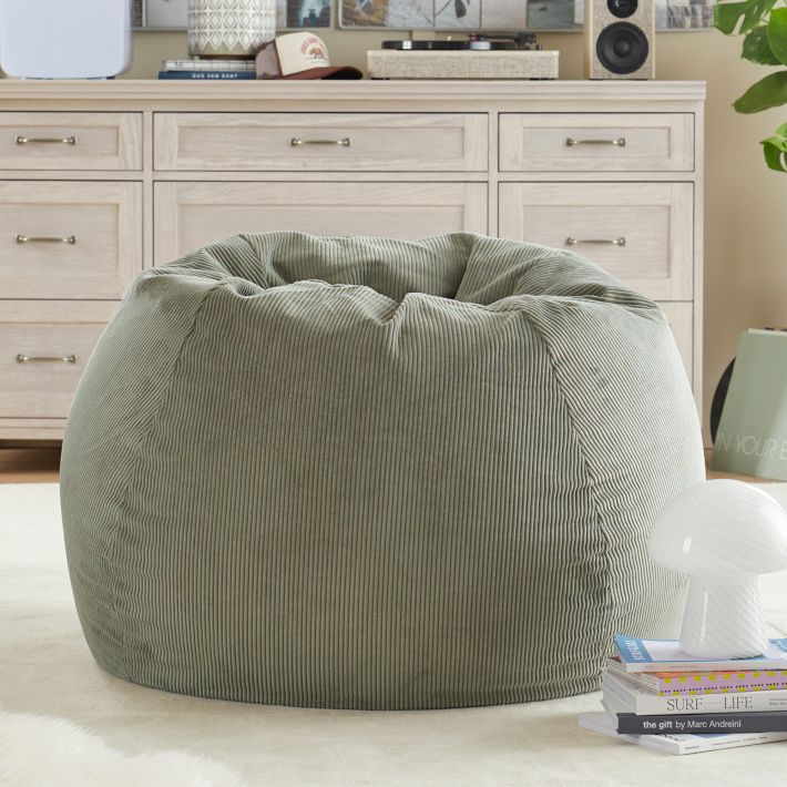 Corduroy Dusty Olive Bean Bag Chair