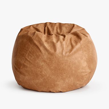Faux Leather Caramel Bean Bag Chair