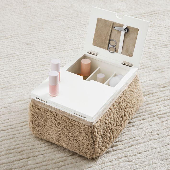 Mani Pedi Cozy Sherpa Lapdesk-Taupe