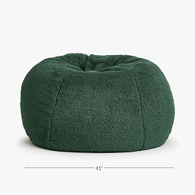Sherpa Forest Green Bean Bag Chair Slipcover Only