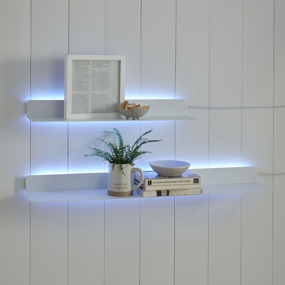 Backlit Wall Display Shelf - White