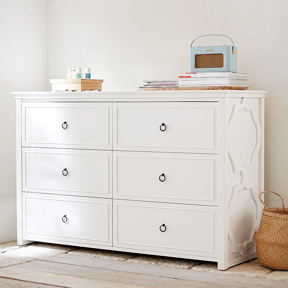 Evie 6-Drawer Wide Dresser (56w x 20d&quot;)