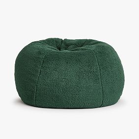 Sherpa Forest Green Bean Bag Chair Slipcover Only