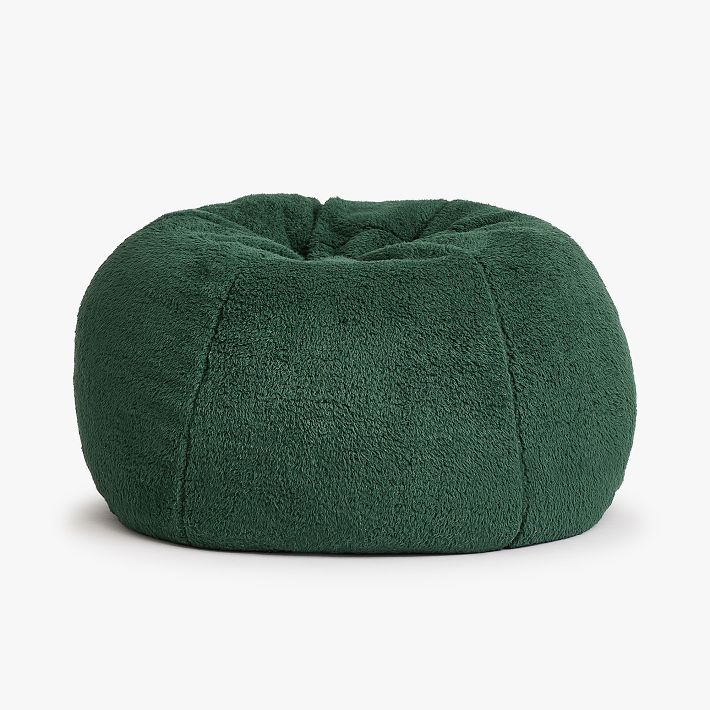 Sherpa Forest Green Bean Bag Chair Slipcover Only