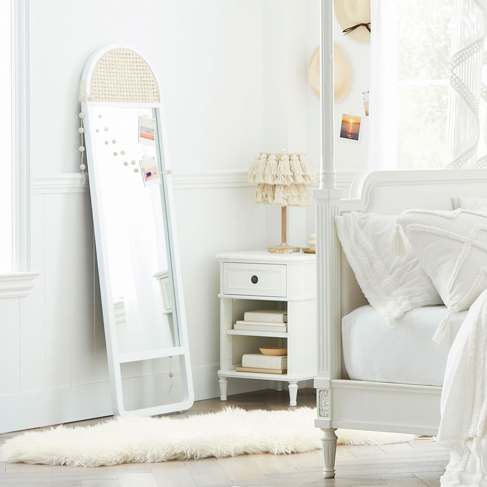 White Cane Full-Length Mirror