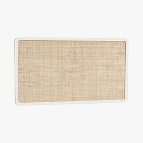 Dorm No Nails Rattan Headboard, Single, Rattan/Simply White