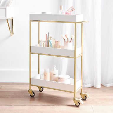 Slim Beauty Cart, White/Gold