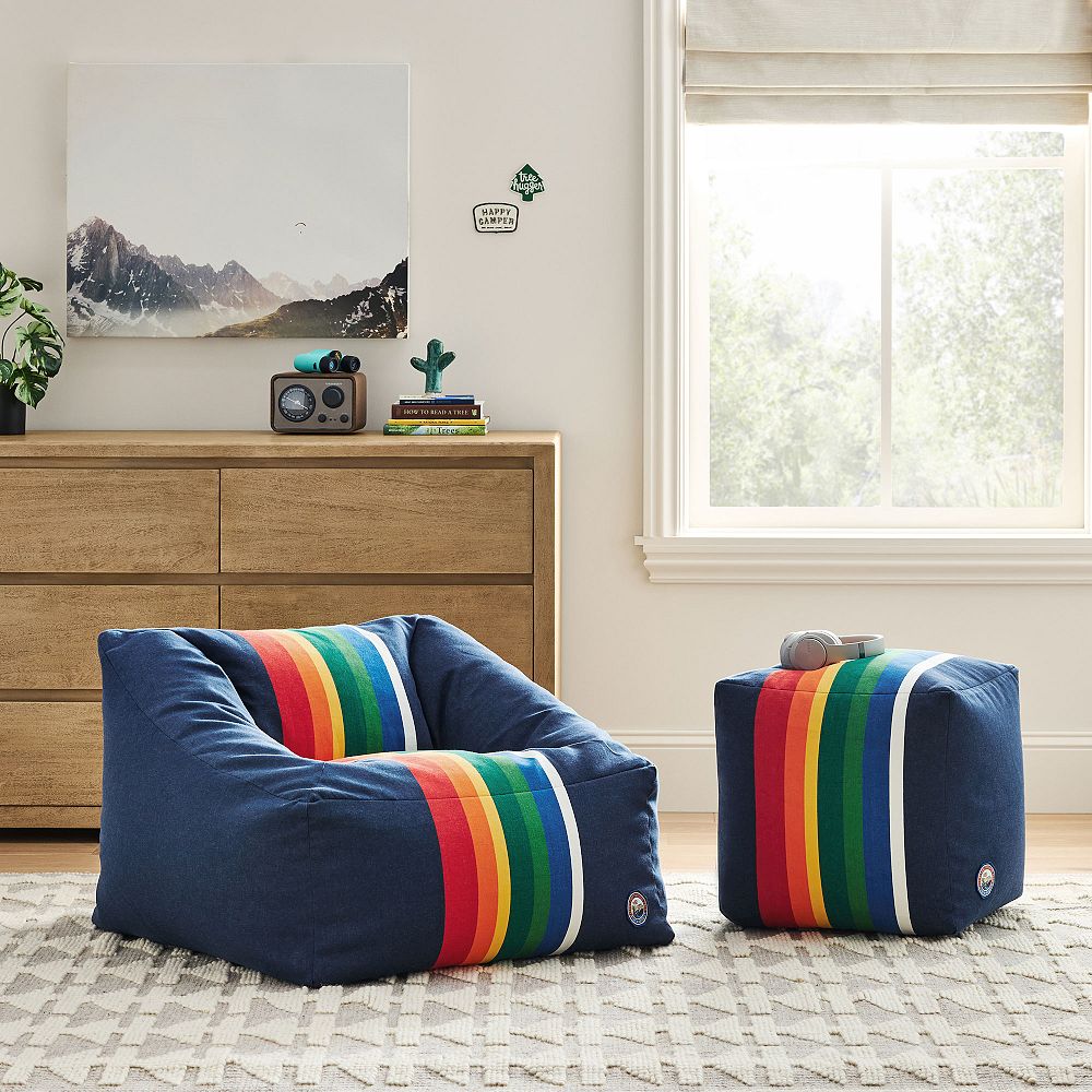 Pendleton&#174; Crater Lake Stripe Modern Lounger + Pouf Set