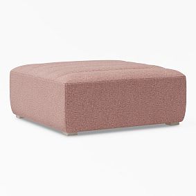 Hudson Ottoman, Rustic Chenille Misty Rose