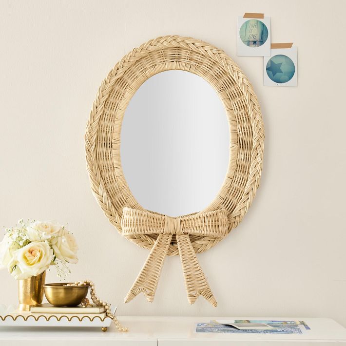 LoveShackFancy No Nails Rattan Bow Mirror (18&quot;x28&quot;)