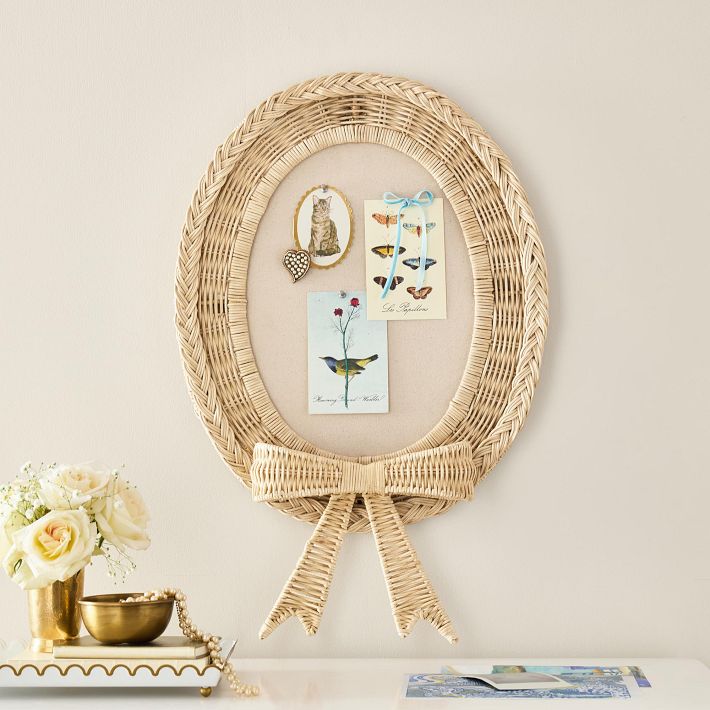 LoveShackFancy Rattan Bow Pinboard (18&quot;x28&quot;)