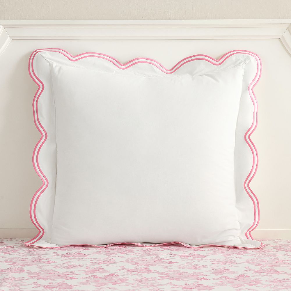 LoveShackFancy Embroidered Scallop Euro Pillow Cover