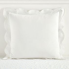LoveShackFancy Embroidered Scallop Euro Pillow Cover