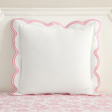 LoveShackFancy Embroidered Scallop Euro Pillow Cover