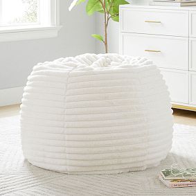 Channel Cloud Ivory Bean Bag Chair Slipcover Only