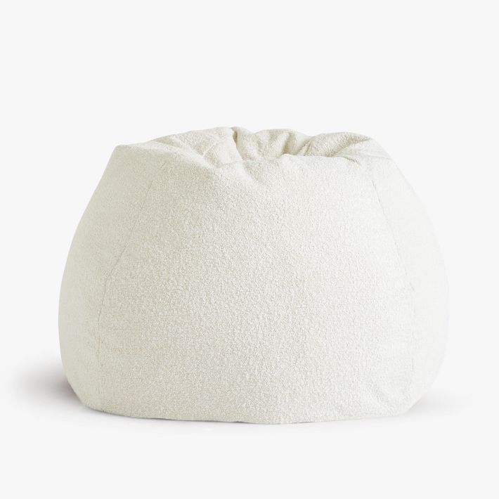 Chunky Boucle Ivory Bean Bag Chair Slipcover Only