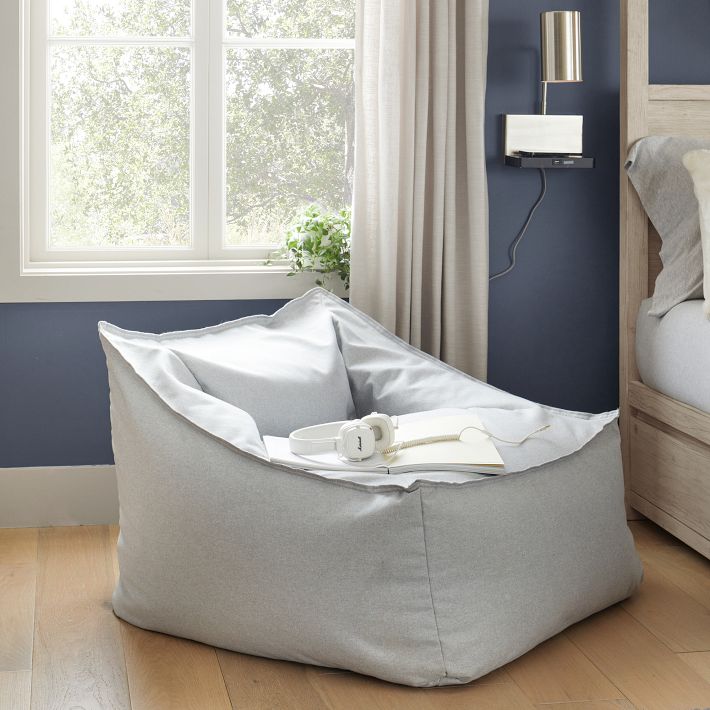 Flannel Light Grey Modern Lounger