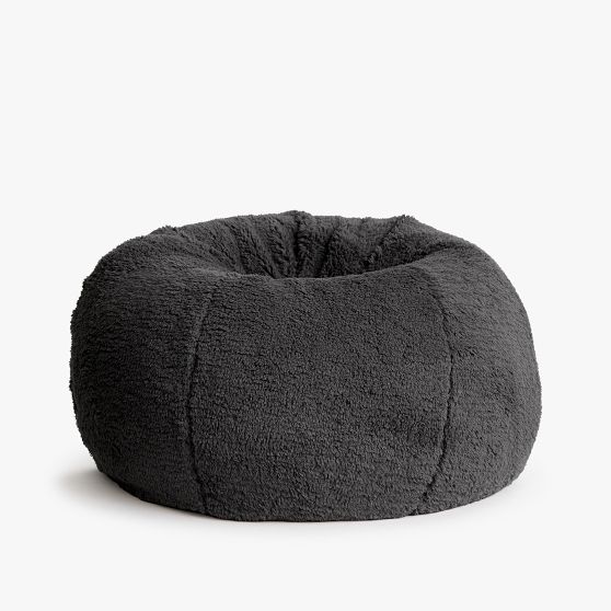 Sherpa Charcoal Bean Bag Chair