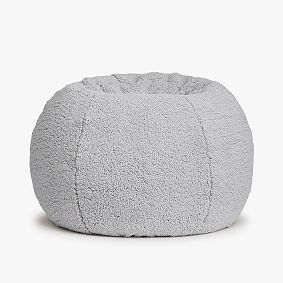 Sherpa Light Grey Bean Bag Chair Slipcover Only