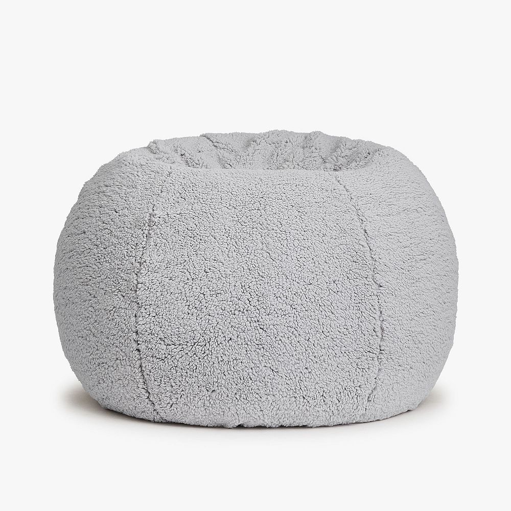 Sherpa Light Gray Bean Bag Chair