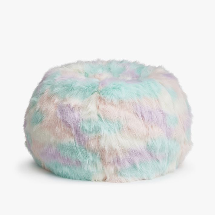 Unicorn Faux Fur Bean Bag Chair Slipcover Only