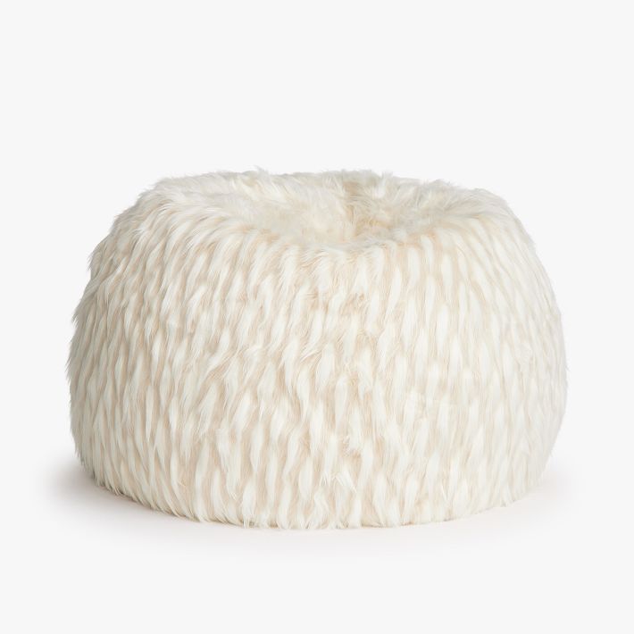 Winter Fox Faux Fur Bean Bag Chair Slipcover Only