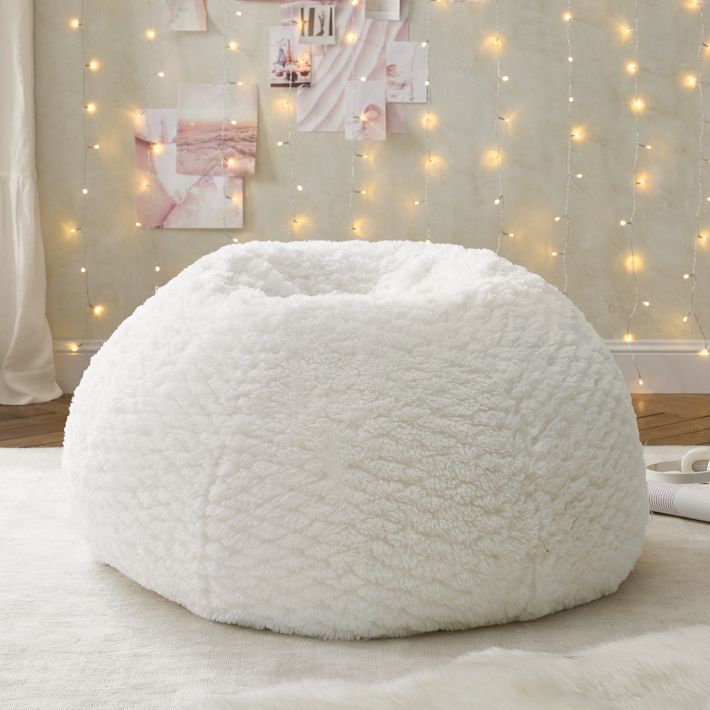 Cloud Faux Fur Ivory Bean Bag Chair