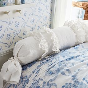 LoveShackFancy Scallop Eyelet Bolster Pillow