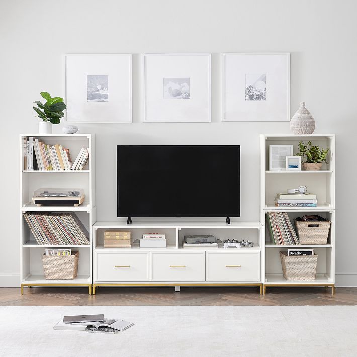 Blaire Media Tall Bookcase with Cubbies (110&quot;)