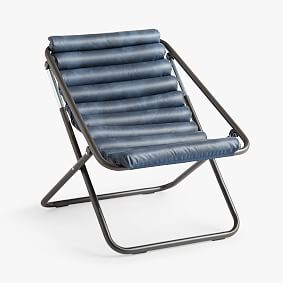 Faux Leather Navy Sling Chair