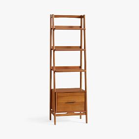 west elm x pbt Mid-Century 22'' Bookshelf with Storage Drawer, Acorn