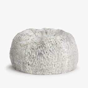 Grey Leopard Bean Bag Chair, Slipcover + Bean Bag Chair Insert, Large