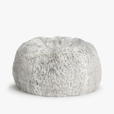 Grey Leopard Beanbag, Slip, Large